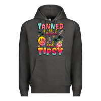 Charcoal Heather tanned tattled and tipsy Premium Hoodie - JahusDesignShop