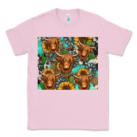 Bubblegum Pink long haired shaggy cow western Classic Tee - Jasminsmagicworld