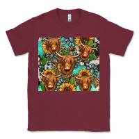 Burgundy long haired shaggy cow western Classic Tee - Jasminsmagicworld