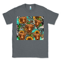 Charcoal Heather long haired shaggy cow western Classic Tee - Jasminsmagicworld