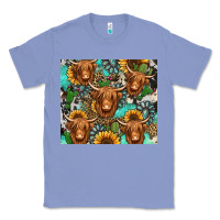 Colony Blue long haired shaggy cow western Classic Tee - Jasminsmagicworld