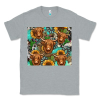 Heather Grey long haired shaggy cow western Classic Tee - Jasminsmagicworld