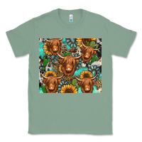 Sage long haired shaggy cow western Classic Tee - Jasminsmagicworld