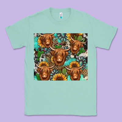 Long Haired Shaggy Cow Western Classic Tee Designed By Jasminsmagicworld