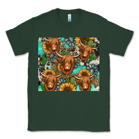 Sports Green long haired shaggy cow western Classic Tee - Jasminsmagicworld
