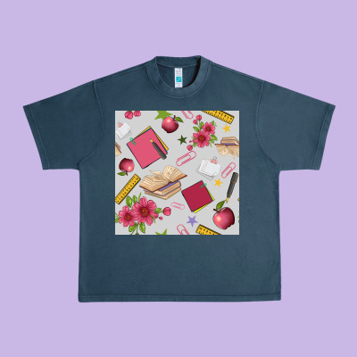 Back To School  Seamless Pattern Urban Heavy Tee Designed By Bundleandbundleshop