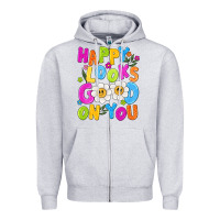 Heather Grey happy looks good on you Zipper Hoodie - NancyCooperArtShop