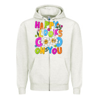 Oatmeal Heather happy looks good on you Zipper Hoodie - NancyCooperArtShop