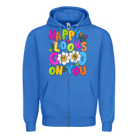 True Royal happy looks good on you Zipper Hoodie - NancyCooperArtShop