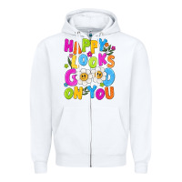 White happy looks good on you Zipper Hoodie - NancyCooperArtShop