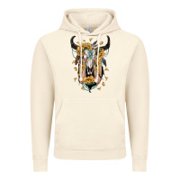 Vintage Artic sunflower boho bull skull with hands Vintage Hoodie - RanaPortraitStore