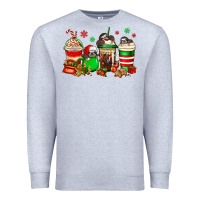Heather Grey christmas sloth coffee cups Premium Sweatshirt - Jasminsmagicworld