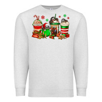 Oatmeal Heather christmas sloth coffee cups Premium Sweatshirt - Jasminsmagicworld