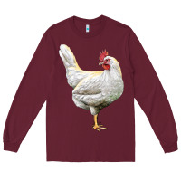 Burgundy leghorn chicken Long Sleeve Tee - LillyAllenDesigns
