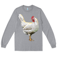 Heather Grey leghorn chicken Long Sleeve Tee - LillyAllenDesigns