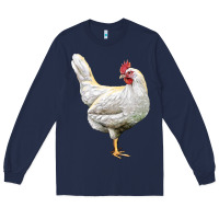Navy leghorn chicken Long Sleeve Tee - LillyAllenDesigns