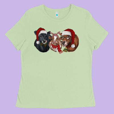 Ladies Tee Christmas Cows