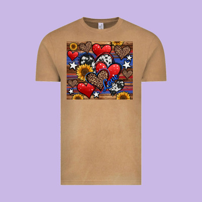 4th Of July American Hearts Vintage Tee Designed By Jasminsmagicworld
