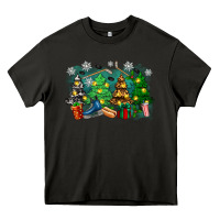 Asphalt christmas trees with hockey Heavy Core Tee - Zillion Design Studio
