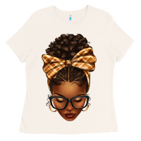 Bone plaid bandana afro woman Ladies Tee - texasbilliewilder