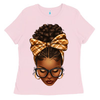 Bubblegum Pink plaid bandana afro woman Ladies Tee - texasbilliewilder