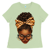Plaid Bandana Afro Woman Ladies Tee | Teevron