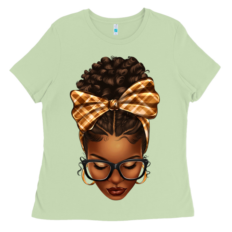 Plaid Bandana Afro Woman Ladies Tee by texasbilliewilder | Teevron