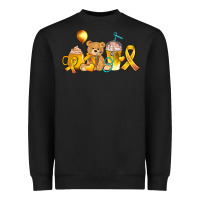 Black childhood cancer ribbon and coffee cups Heavyweight Sweatshirt - AdoDesignShop