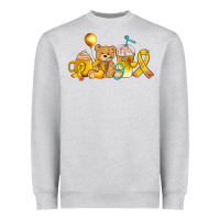 Heather Grey childhood cancer ribbon and coffee cups Heavyweight Sweatshirt - AdoDesignShop
