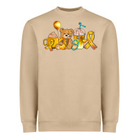 Mushroom childhood cancer ribbon and coffee cups Heavyweight Sweatshirt - AdoDesignShop