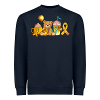 Navy childhood cancer ribbon and coffee cups Heavyweight Sweatshirt - AdoDesignShop
