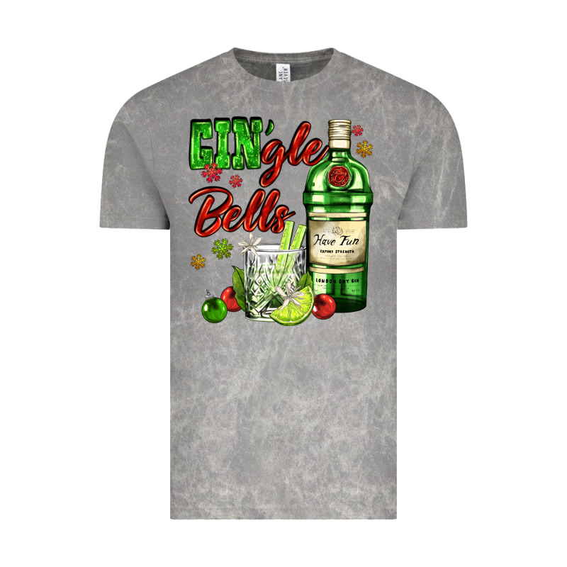 Gin`gle Bells With Bottle And Cocktail Vintage Tee by AdoDesignShop | Teevron