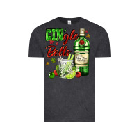 Vintage Black gin`gle bells with bottle and cocktail Vintage Tee - AdoDesignShop
