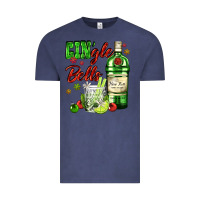 Vintage Denim gin`gle bells with bottle and cocktail Vintage Tee - AdoDesignShop