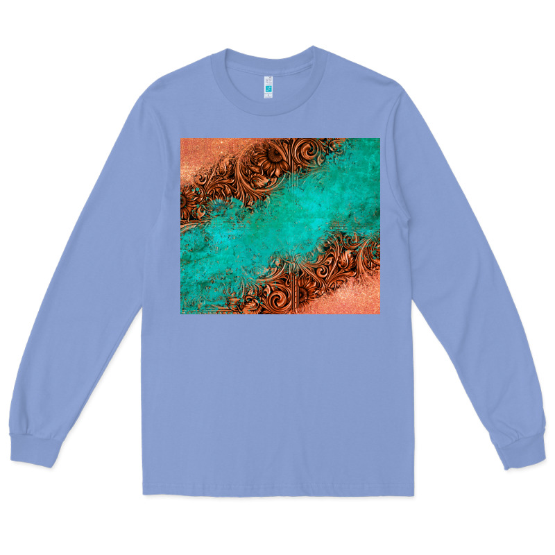Leather Turquoise Glitter Tumbler Long Sleeve Tee by Jasminsmagicworld | Teevron