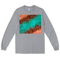 Heather Grey leather turquoise glitter tumbler Long Sleeve Tee - Jasminsmagicworld