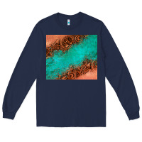Navy leather turquoise glitter tumbler Long Sleeve Tee - Jasminsmagicworld