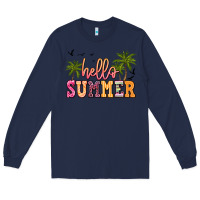 Navy hello summer Long Sleeve Tee - JahusDesignShop