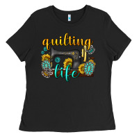Black quilting life western Ladies Tee - texasbilliewilder