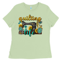 Matcha quilting life western Ladies Tee - texasbilliewilder