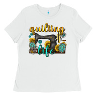 White quilting life western Ladies Tee - texasbilliewilder