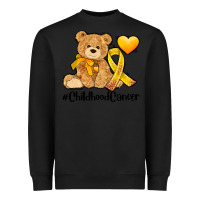 Black childhood cancer and cancer ribbon Heavyweight Sweatshirt - AdoDesignShop