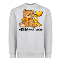 Heather Grey childhood cancer and cancer ribbon Heavyweight Sweatshirt - AdoDesignShop