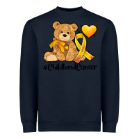 Navy childhood cancer and cancer ribbon Heavyweight Sweatshirt - AdoDesignShop