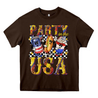 Chocolate Brown party in the usa with leopard Heavy Core Tee - texasbilliewilder