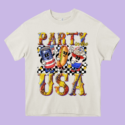 Party In The Usa With Leopard Heavy Core Tee Designed By Texasbilliewilder