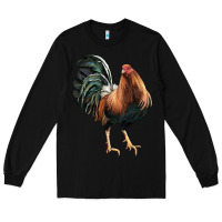 Black American Game Rooster Long Sleeve Tee - LillyAllenDesigns