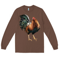 Chestnut American Game Rooster Long Sleeve Tee - LillyAllenDesigns