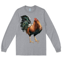 Heather Grey American Game Rooster Long Sleeve Tee - LillyAllenDesigns