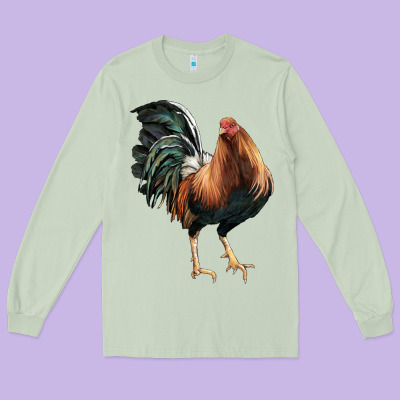 American Game Rooster Long Sleeve Tee Designed By Lillyallendesigns